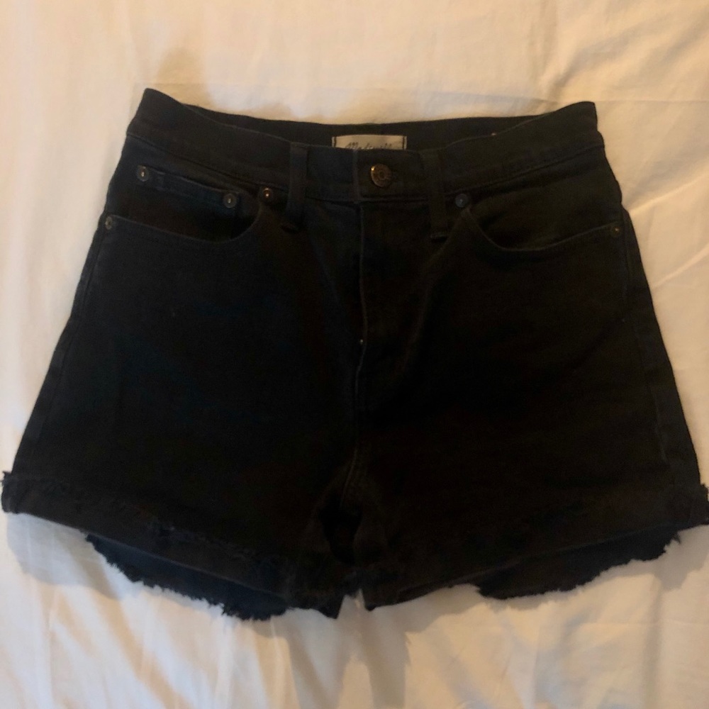 Madewell High Rise Black Jean Shorts